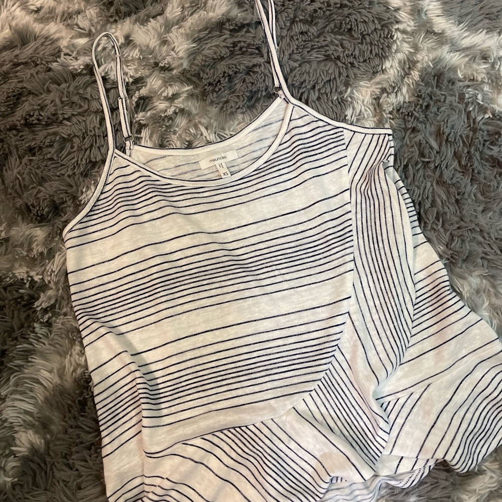 Blue and white tank